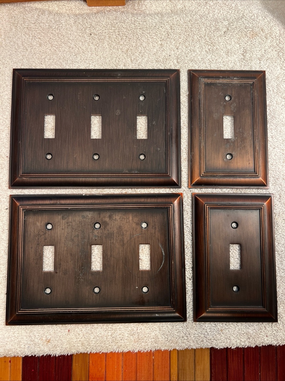 Set Of 4 Vintage State Star Brass Light Switch Covers